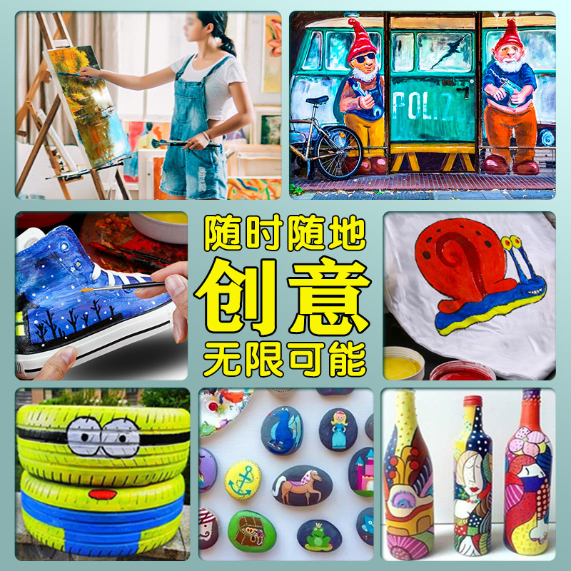 Juego de herramientas de pintura acrílica pintura de pared material de bricolaje pintado a mano cepillo de cubo esponja raspador de toalla juego completo de Bingeno