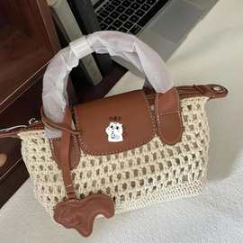 热销女包 2025新款 周末小记托特包包女编织包手提单肩斜挎小包