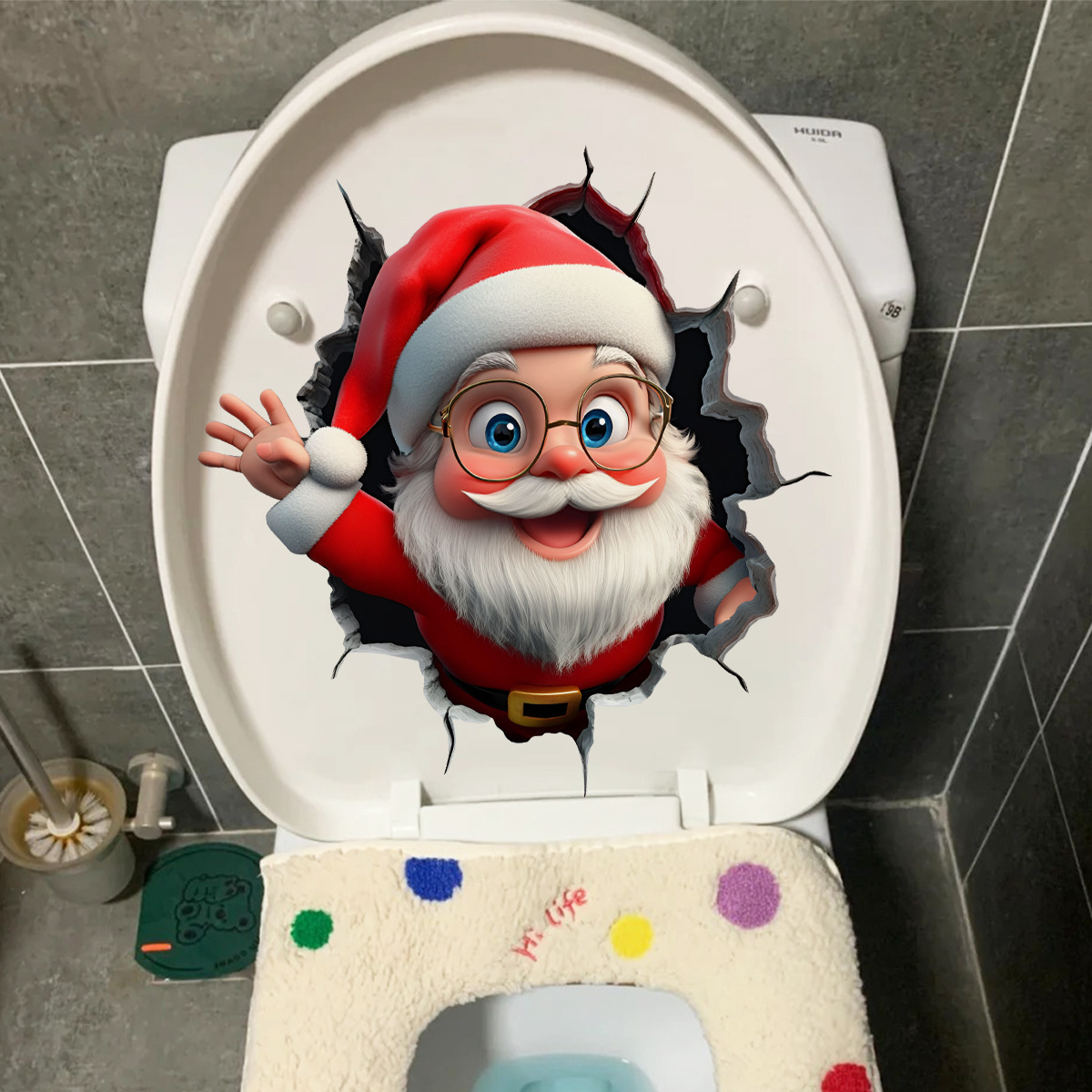 Kerstmis kerstman muursticker voor slaapkamer en woonkamer_voghion.com