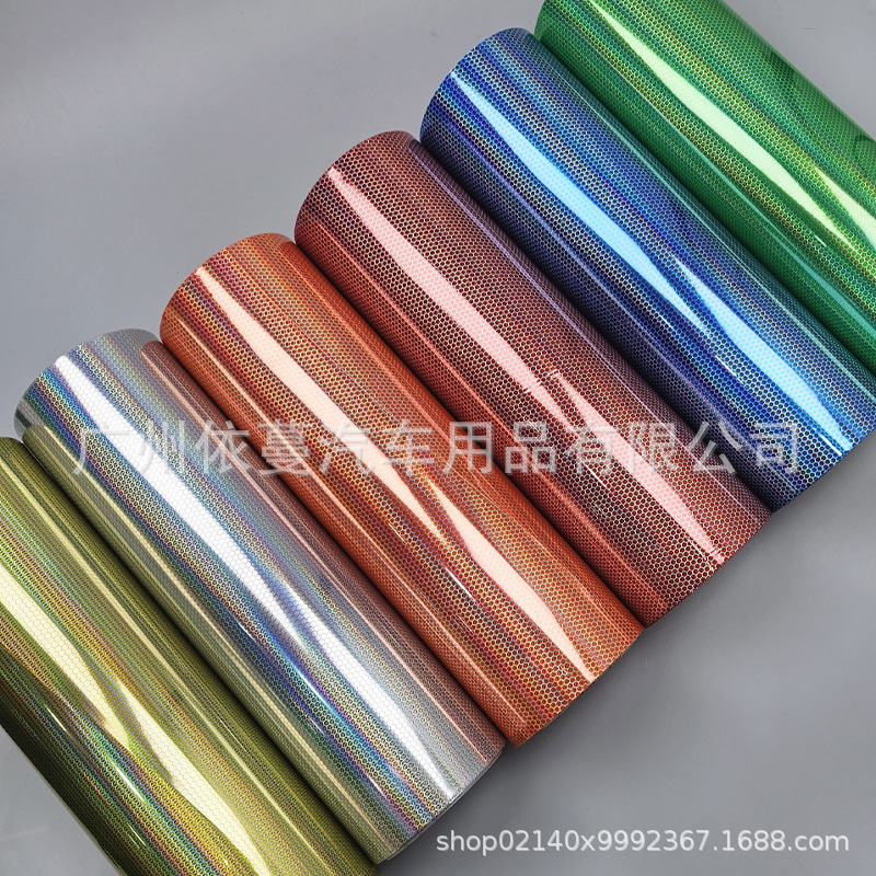 Car Color Changing Film 6D Honeycomb Diamond Light Film Colorful Color Changing Taillight Color Changing Film Laser Headlight Film Sticker