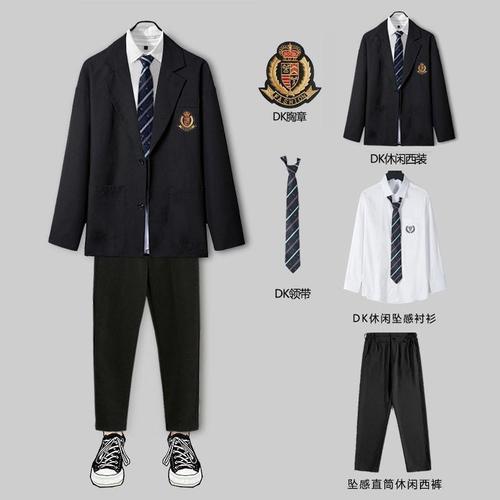 西装D制服男全套休闲外套班服韩版潮流帅气西服学生jk男套装跨境