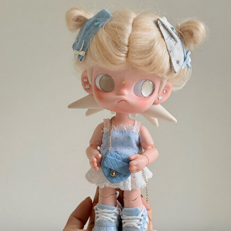 Zsiga's Dream Place 1/8 Scale 20cm Doll Gazi Sister Doll Clothes, Sweet Milk Blue Suspender Dress for Early Summer Outfit