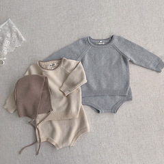 Baby Sweater Spring Top Shorts Set 2024 Korean Children's Clothing Baby Autumn Clothing Newborn Sweater Set