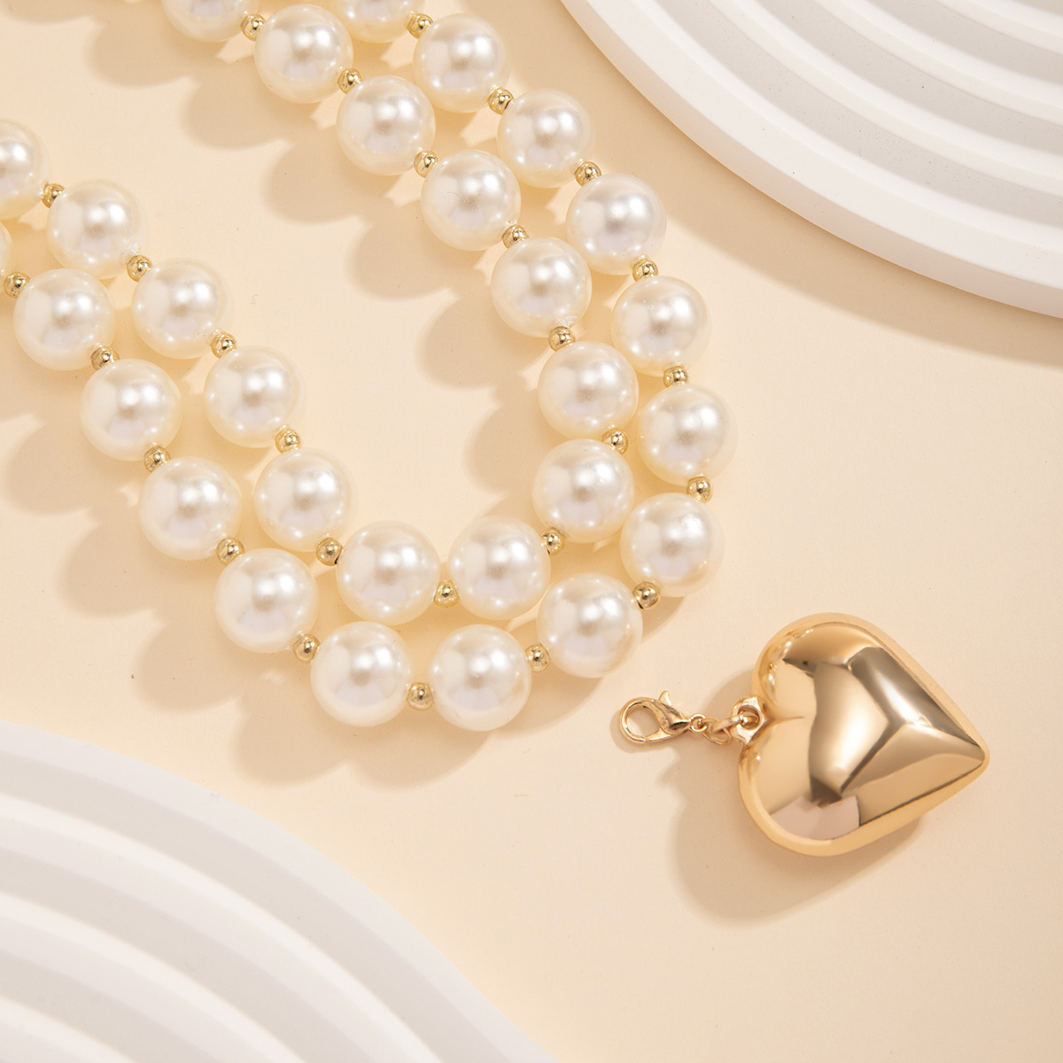 77g Weight Jewelry Set Classification 1 Piece, 1 Pair Quantity Banquet, Tea Party Occasion CCB Material Heart Shape Pattern Women's Gender Plating Design Simple Style Style Simple Style Heart Shape CCB Plating Women's Jewelry Set 12