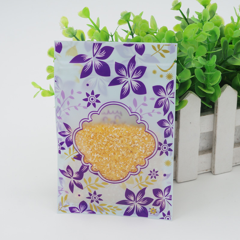 哑光紫金花透明自封袋食品包装袋零食袋海产干货通用袋塑料袋现货