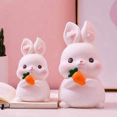 New cartoon cute silicone anti-slip savings bank for children's room bedside table rabbit savings bank birthday gift