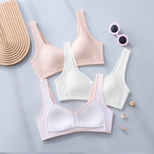冰丝固定杯少女内衣初中高中学生青春发育期文胸防凸点打底背心夏