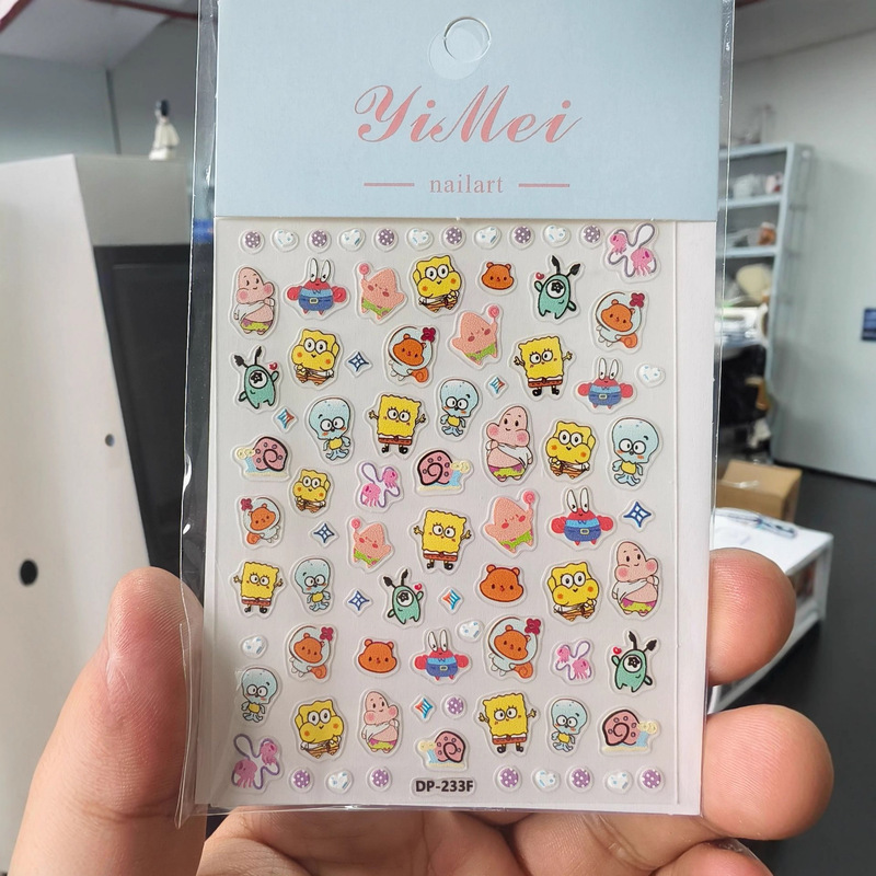 Cute Cartoon Spongebob Pie Star 3D Nail Art Stickers for Students High-Looking Three-Dimensional Relief Adhesive Nail Stickers Cute Cartoon Spongebob Pie Star 3D Nail Art Stickers for Students High-Looking Three-Dimensional Relief Adhesive Nail Stickers