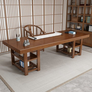 Solid Wood Large Board Desk Writing Table New Chinese Style Home Living Room Calligraphy Table Bedroom Computer Table Office Conference Table