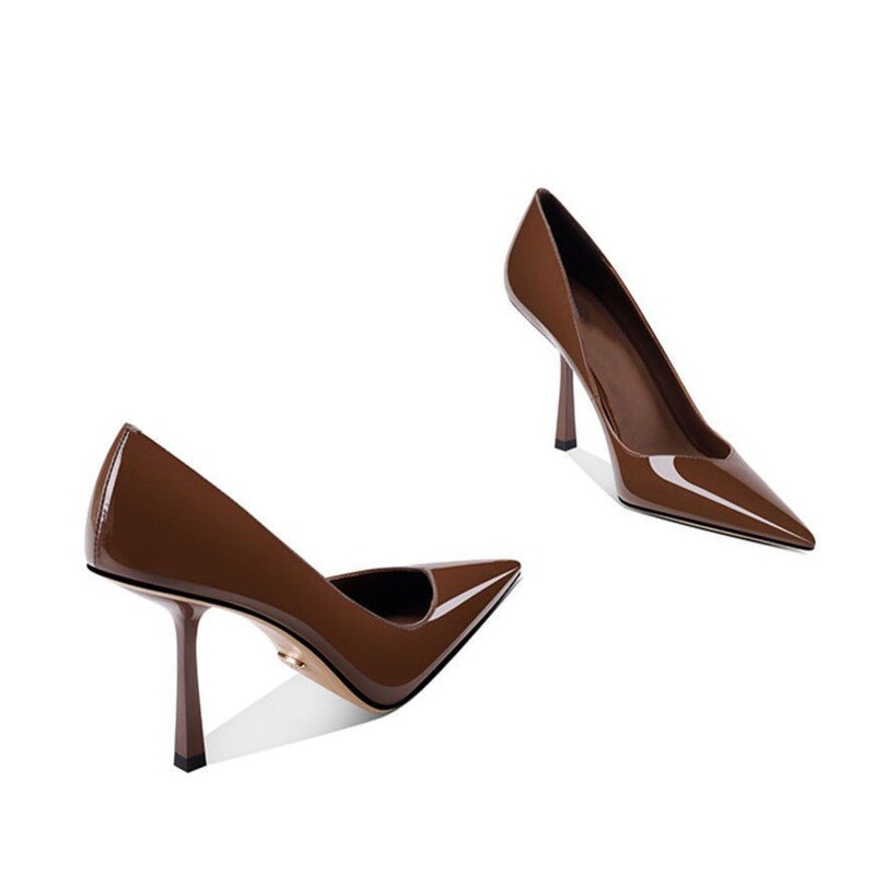 Sexy Versatile Pointed Toe Stiletto Shoes 2025 Early Spring High Heels New Patent Leather Fashion Flats Elegant Shallow Mouth Women's Shoes Sexy Versatile Pointed Toe Stiletto Shoes 2025 Early Spring High Heels New Patent Leather Fashion Flats Elegant Shallow Mouth Women's Shoes