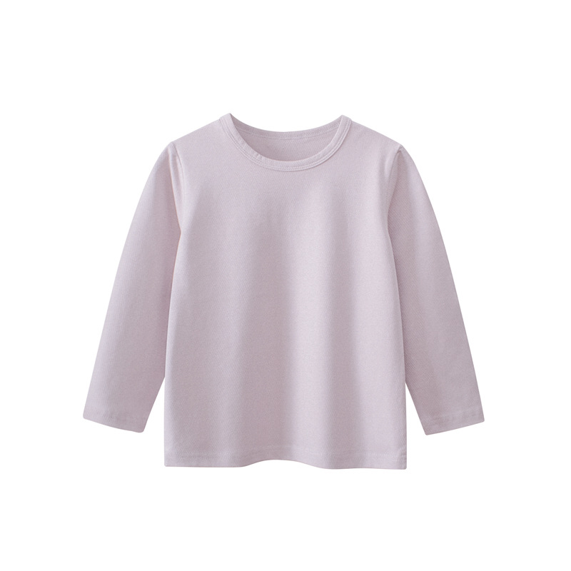 27 niños de primavera y otoño ropa para niños camisa de fondo para niños de estilo coreano color sólido Bebé Ropa para niños Camiseta de manga larga entrega de una pieza