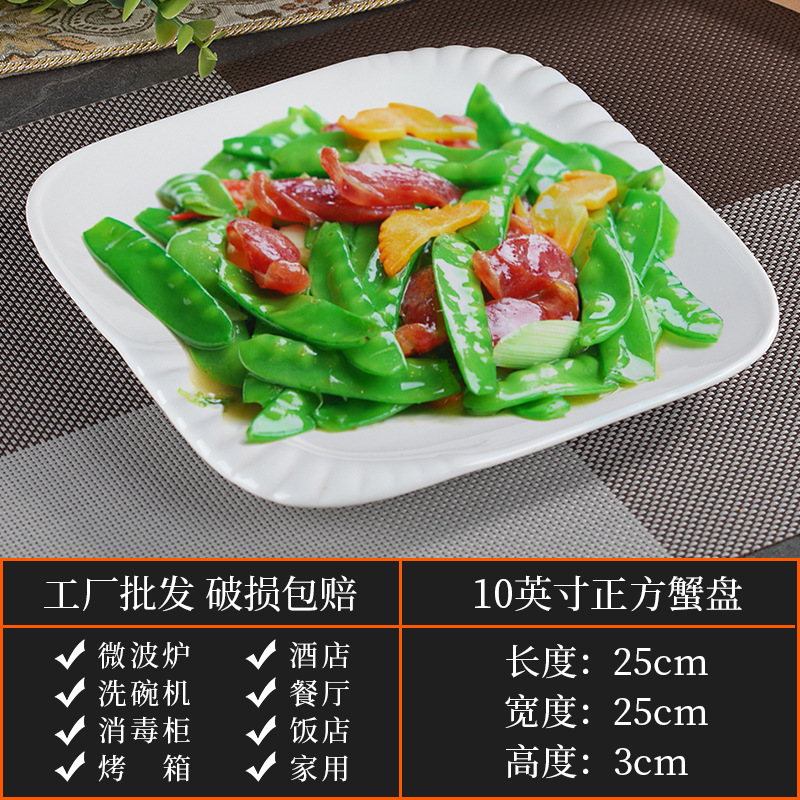 10inch 사각 게 접시