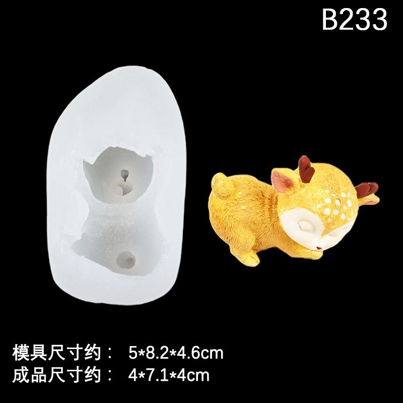 Decoración del coche DIY lindo ciervo epoxi pastel decoración chocolate crema pegamento etiqueta engomada del refrigerador decoración molde de silicona