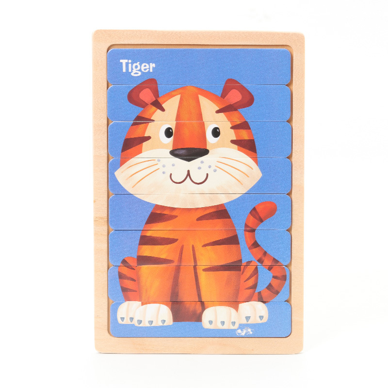 Venta directa de fábrica de bloques de construcción en forma de tira Montessori para bebés, rompecabezas de juguetes educativos para niños, venta al por mayor transfronteriza de juguetes de madera para ensamblar.