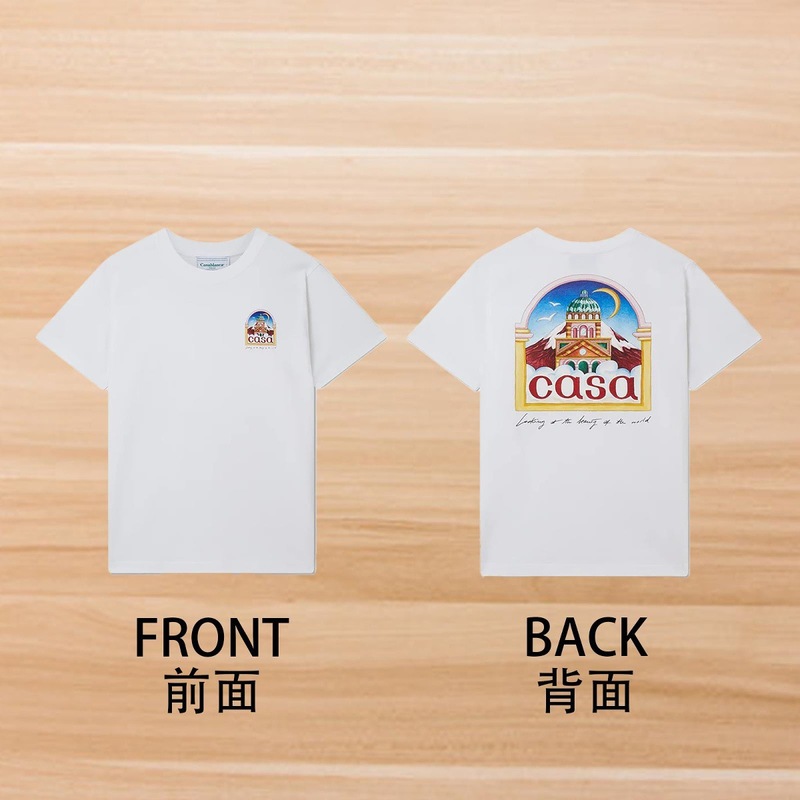 カサブランカ カサブランカ 半袖 ヘビーウェイト 260g アメリカのトレンド ブランド ニッチ ルーズ ハイストリート Tシャツ|undefined