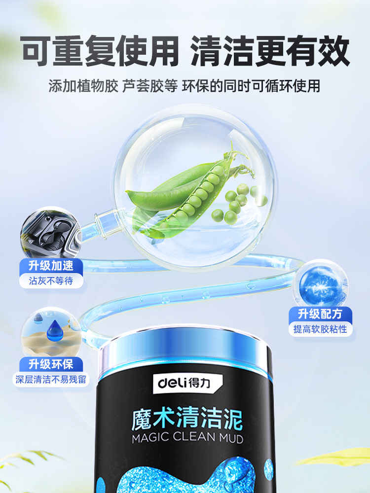 得力多功能清洁软胶车内清洁神器汽车用品黑科技车用吸尘泥沾灰尘