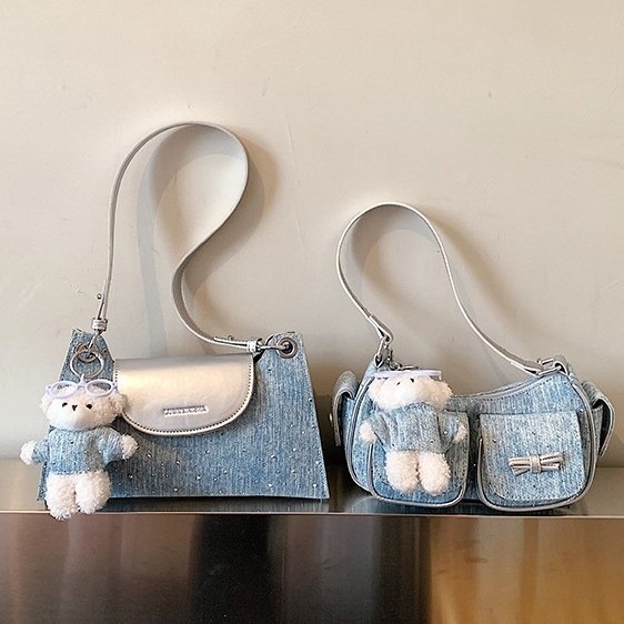 High-Appearance Value Underarm Bag for Women, New Denim Fashion Versatile Shoulder Bag, Stylish Crossbody Bag for Commuting