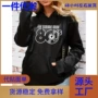印花字母长袖带帽卫衣