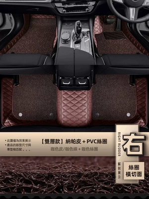 Drive 99-07 Bmw X5/E53 Old – Modelə uyğun ayaqaltı - double-layer-silk-circle-coffee-leathercoffee-thread-coffee-color-silk-circle