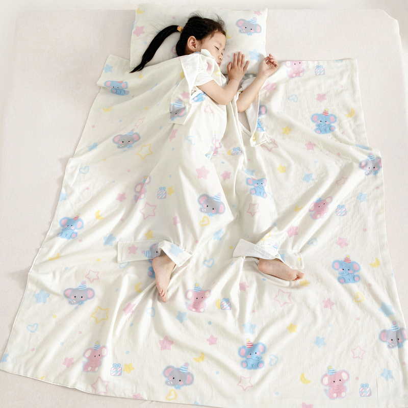 夏用子供用寝袋、赤ちゃん用薄手綿ガーゼ、中型および大型の子供用ベビーアンチキックキルト、オールシーズン対応|undefined
