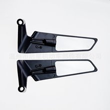 新款改裝定風翼后視鏡鏡座款摩托車折疊反光鏡鋁合金倒車通用鏡