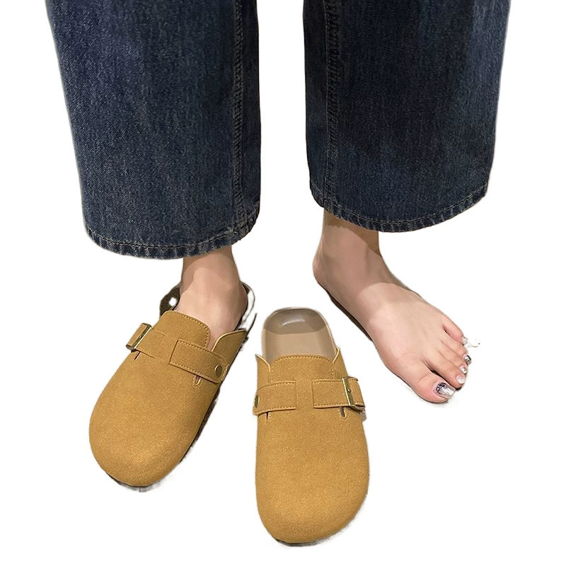 «Коллекция 1754 человека» Босоножки Birkenstock, полупантолеты для женщин, 2024 летняя новинка, ленивый шлепок на плоской подошве