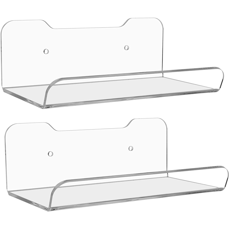 亚克力墙上置物架装饰墙面透明亚克力书架免打孔墙上壁挂展示架
