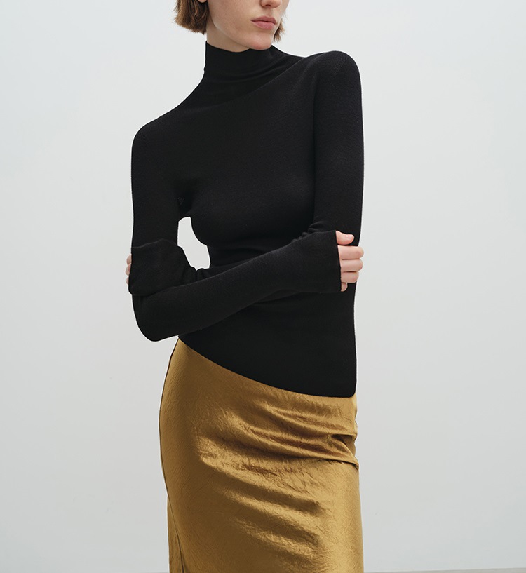 揚子120S極細ウール雲柔感シームレス一体多襟タイプのニット上着の女性