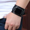 Apple, watch strap, universal advanced bracelet, genuine leather, punk style, high-quality style