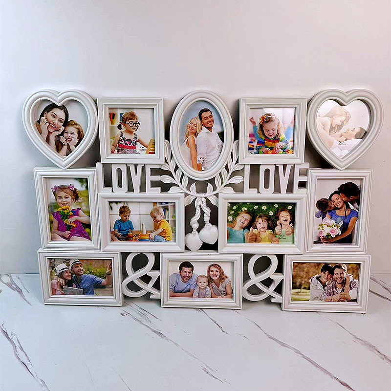 Factory direct LOVe plastic PVC conjoined photo frame heart-shaped LOVe wedding studio wall wall decoration frame Factory direct LOVe plastic PVC conjoined photo frame heart-shaped LOVe wedding studio wall wall decoration frame