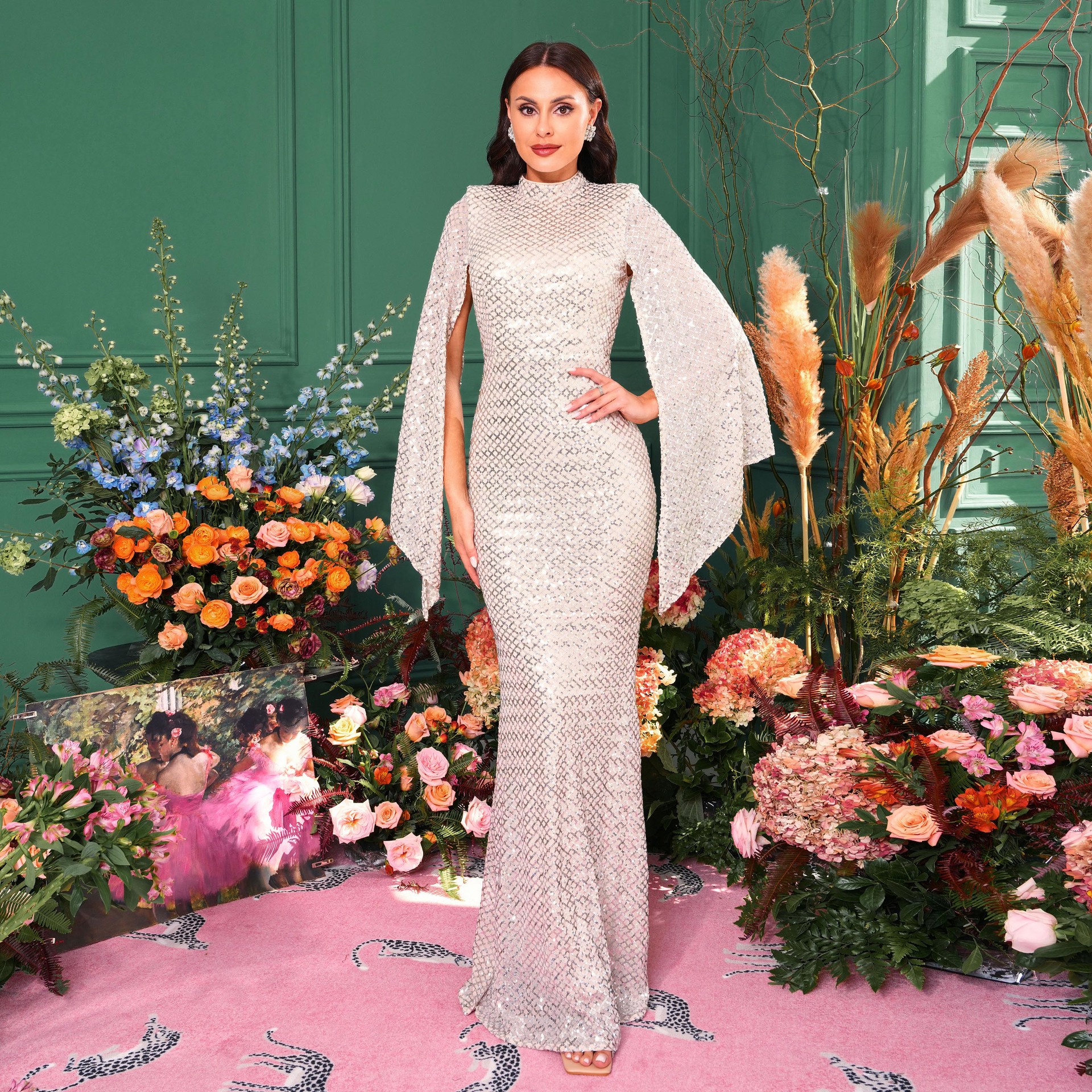 Long Sequinned Evening Dress For Prom And Banquet Women's Style_voghion.com