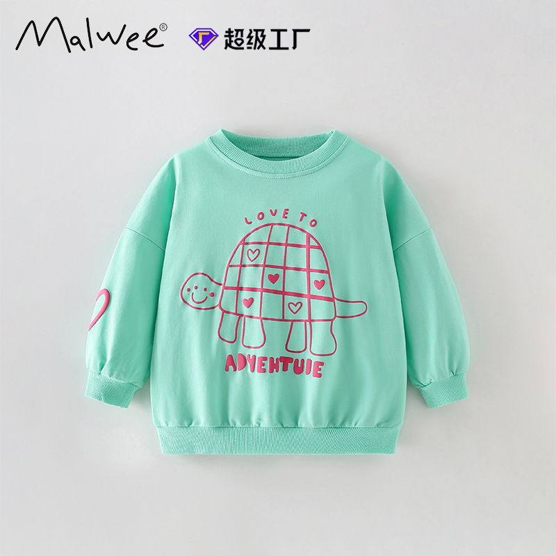 Cross-border malwee niño suéter otoño invierno nuevo estilo europeo y americano de cuello redondo impresión de niños camisetas casuales de otoño