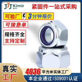 304/316不锈钢尼龙防松螺母M6M8M10自锁防脱螺丝帽防滑螺母