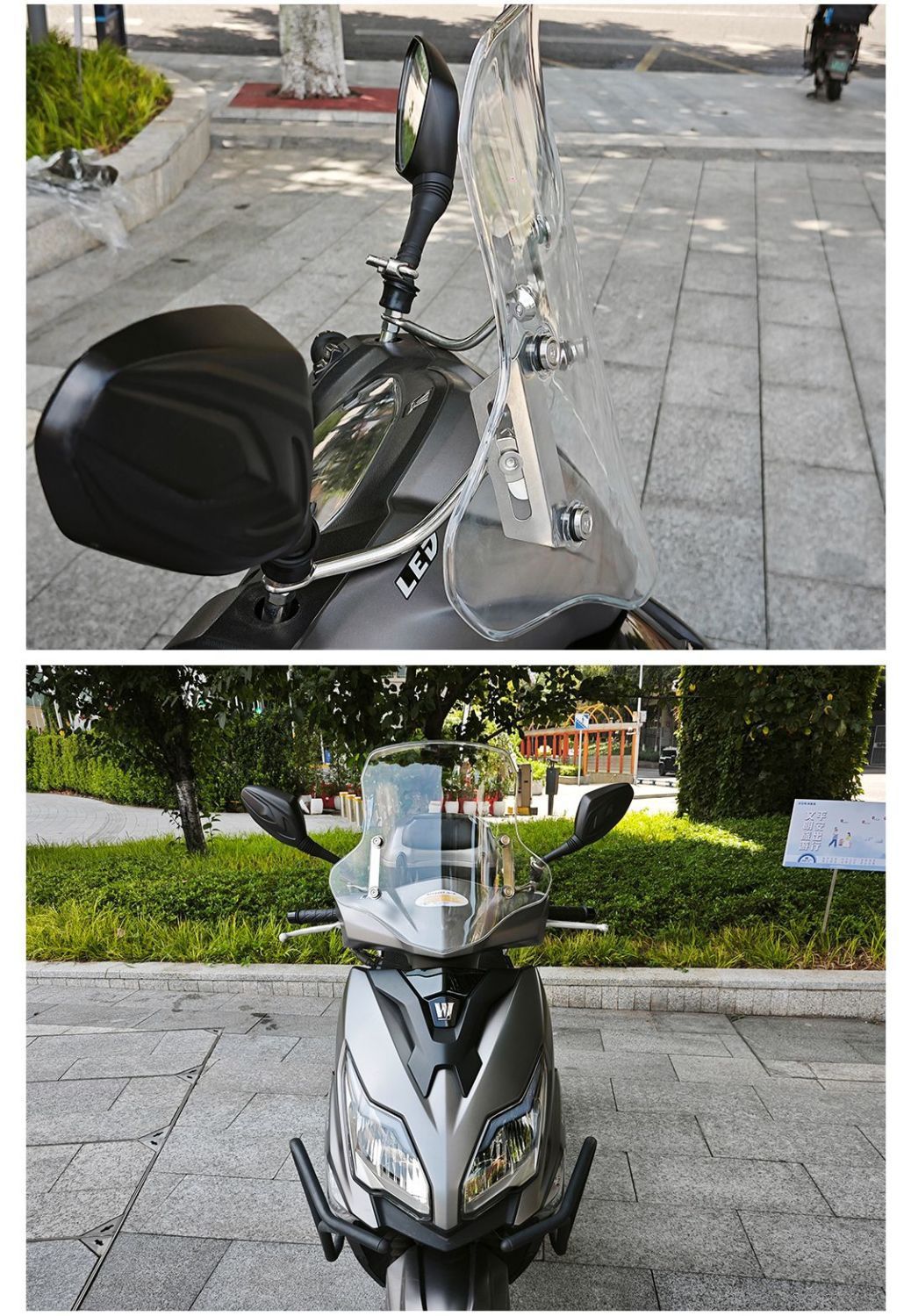 Suitable for New Dazhou Honda Split Blade/Split Road RX125 motorcycle, PC front windshield glass for modification