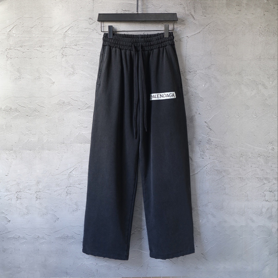 Cross-Border Ceiling Paris B Brand Autumn and Winter New Textured Paper Tape Printed Letter Casual Pants Sweatpants for Men and Women