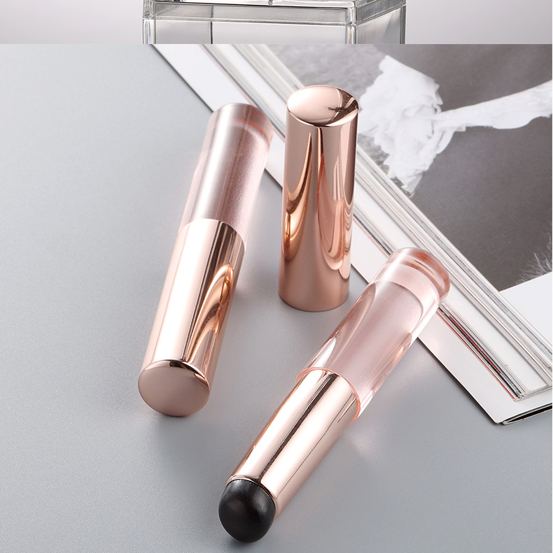 Cepillo de labios de silicona portátil Q cepillo de labios de punta redonda pequeño suave Cepillo de lápiz labial Cepillo corrector de manchas Mini cepillo de maquillaje para principiantes