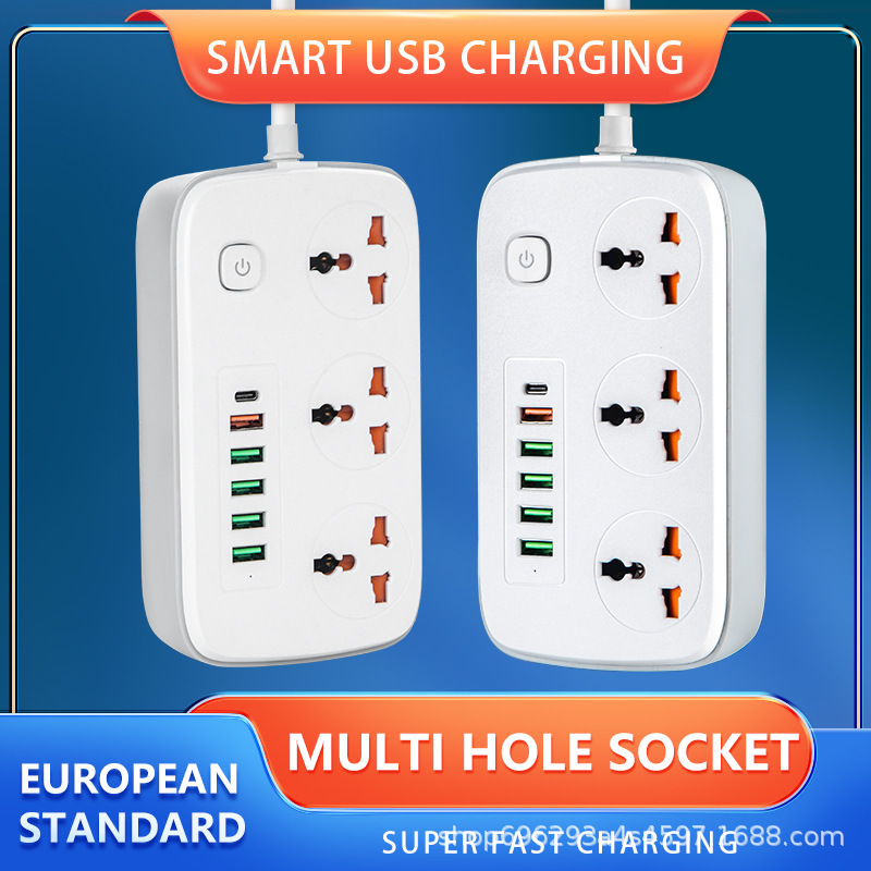 6USB 5USB + 1PD TYPE-C Carga estándar europeo regulación europea Amazon enchufe aprobado