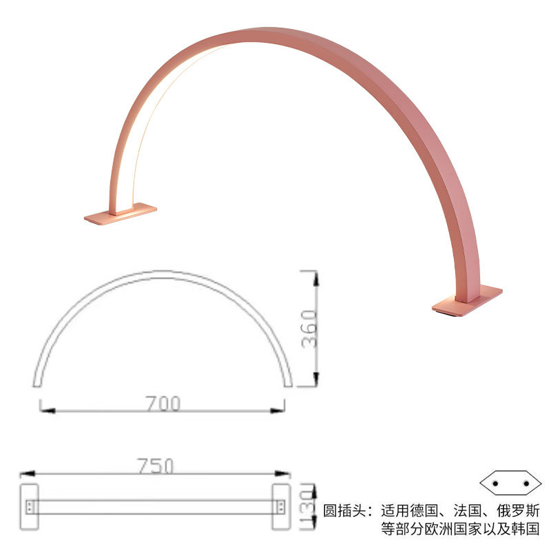 Nuevo medio mes de manicura lámpara LED protector de ojos manicura pestañas bordado lámpara de brillo de salón de belleza especial lámpara de horneado lámpara transfronteriza