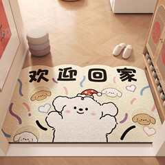 漫画のシルクの輪のマットの線の子犬の家に入るドアのマットの玄関は靴の区の足のマットを換えて汚れに耐えます滑り止めのマットは裁断することができます。