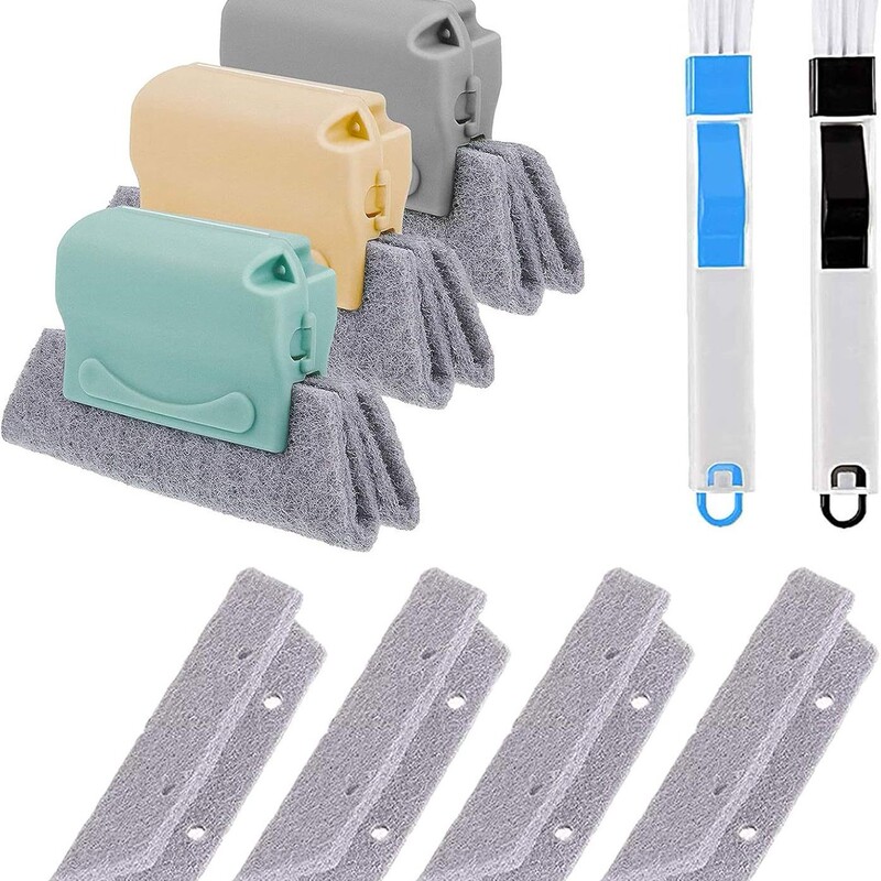 Amazon Best-Selling Window Track Cleaner, Window Slot Gap Cleaning Brush Household Tool Set 8-Piece Set