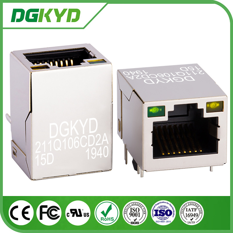 Single Port Rj45 Connector Modular Block Jack Gigabit Ethernet Filter Dgkyd211Q106Cd2A15D