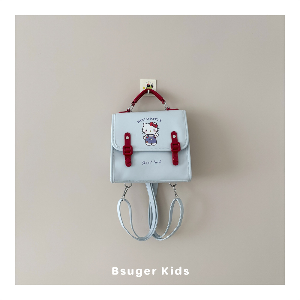 2026 New Cartoon Backpack for Girls, Korean Version Hello Kitty Bag, Cute PU Backpack for Children Going Out