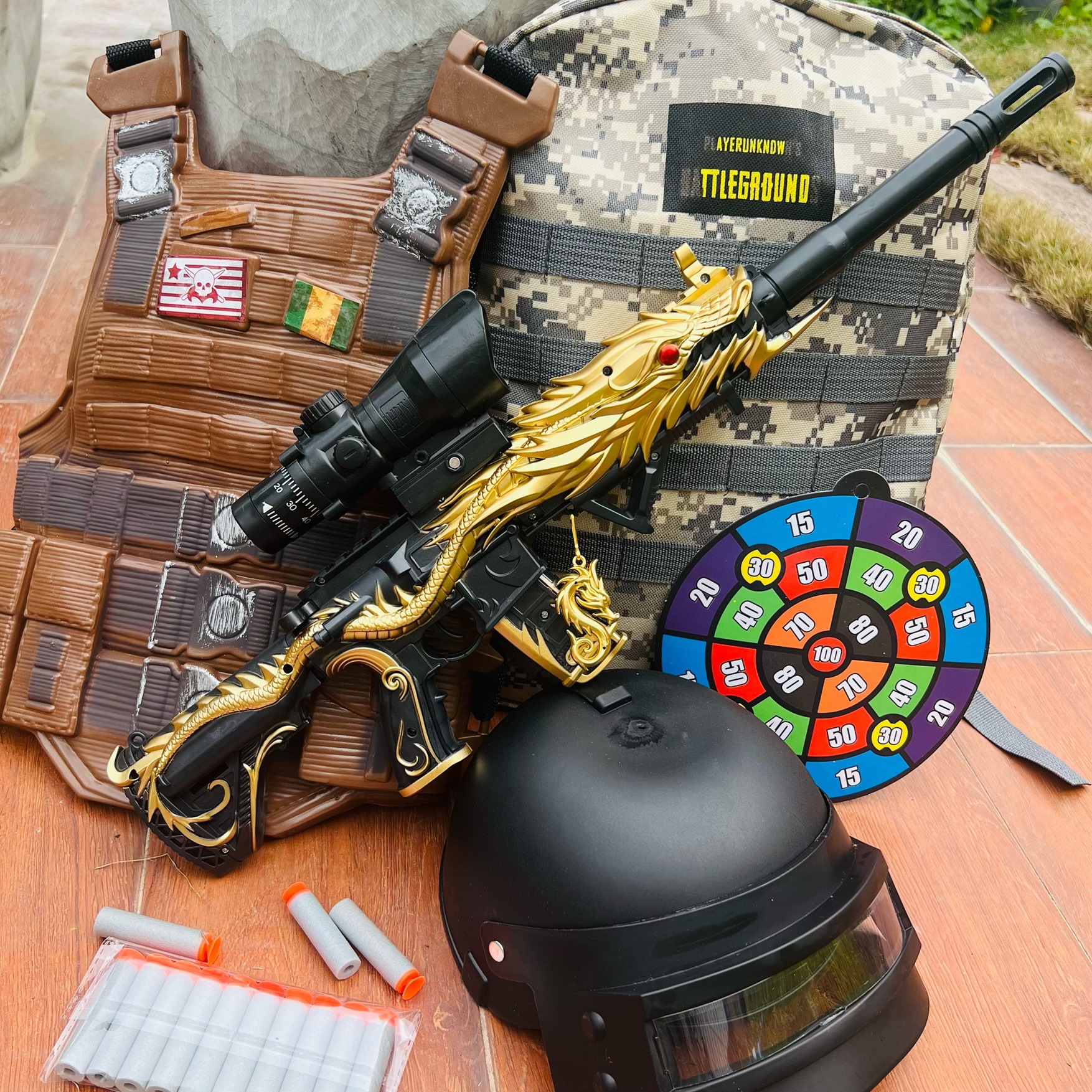 70C Black Dragon (schoolbag+clip+helmet+20 soft bullet)