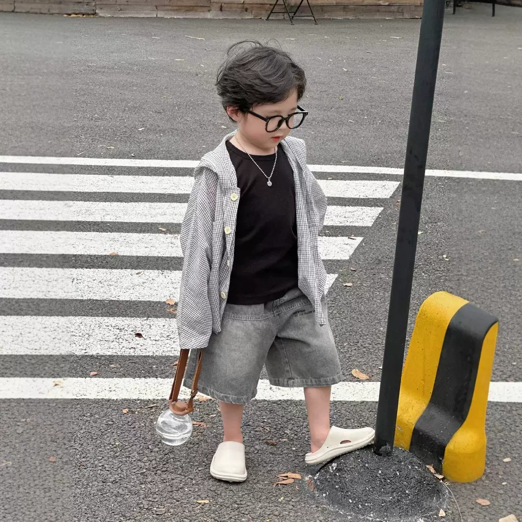 儿童防晒衣薄款男女童2025夏季新款格子防晒服潮宝宝连帽洋气外套