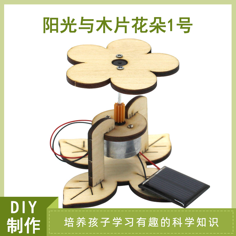 Sol y hoja de madera Flor No. 1