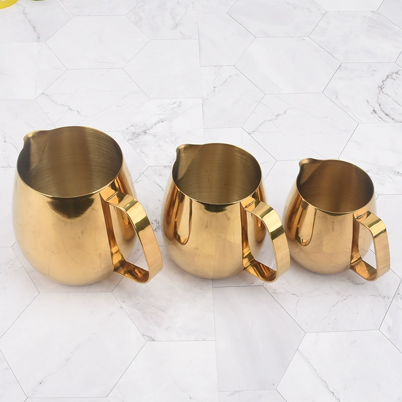 Чашка для кофе латте-арт из нержавеющей стали 304 с острым горлышком, цилиндр для латте-арта, расширяющаяся чашка для вспенивания молока, деревянная чашка для молока с длинной ручкой, большая емкость