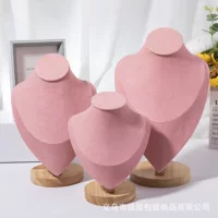 Gui Wa модель из массива дерева, портретная стойка ожерелье, подставка для ювелирных изделий, подставка для ожерелья, подставка для витрины розовый