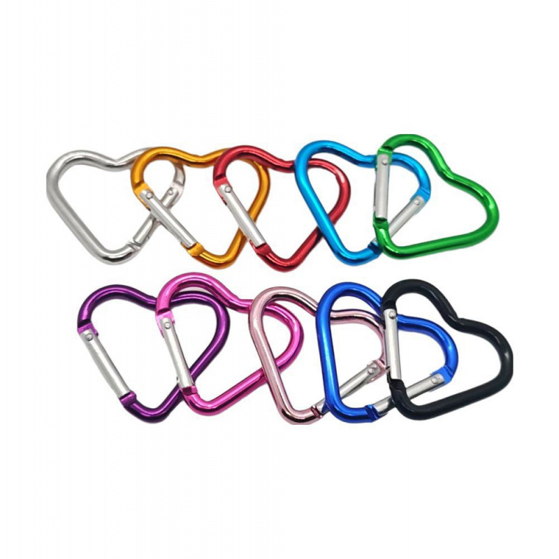Aluminum Alloy Love Buckle Hanging Buckle Backpack Keychain Heart-Shaped Hanging Buckle Mountaineering Hanging Buckle Outdoor Alloy Accessories