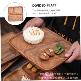 木质方形分格托盘多用途盘子水果果盘零食盘碟子点心盘早餐装饰盘