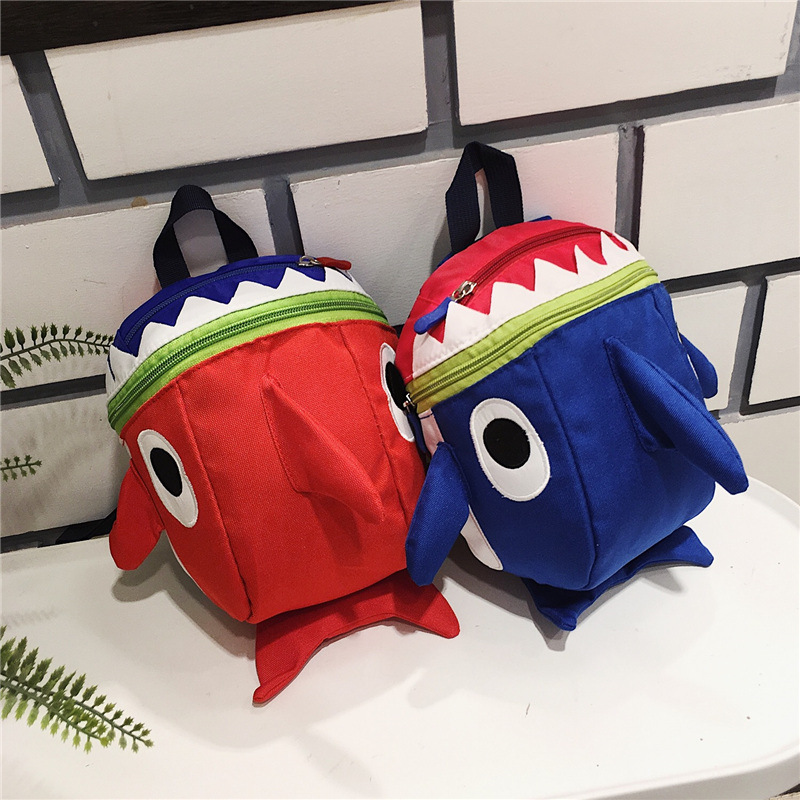 Colorful Shark Backpack Korean Style Fashion Anti-Lost Children's School Bag Lightweight Cartoon Commuting Backpack Travel Bag